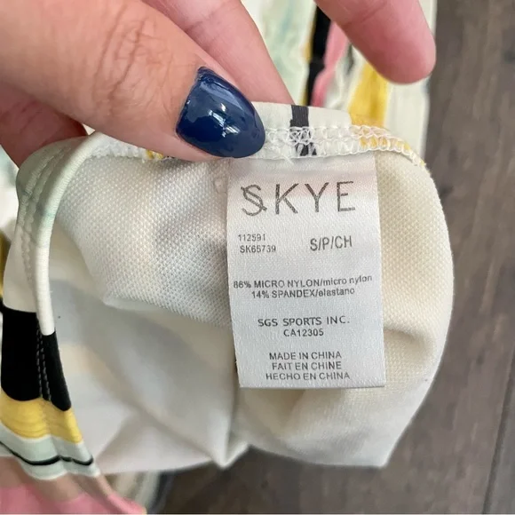 Skye Swimwear Mid Rise Striped Swimsuit Swim Bottoms - Picture 4 of 5